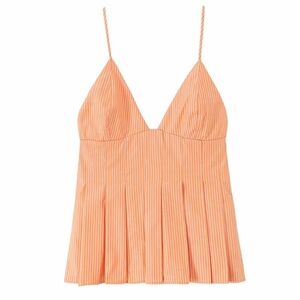 Zara Orange Striped Tank Top